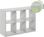 Furinno CUBICLE Book Shelf, 6-Cube Bookshelf, Extra Thick Frame Horizontally & - Image 9
