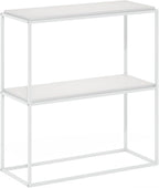 Furinno Moretti Modern Storage Shelves, 2-Tier Wide Stackable Book Shelf - Image 5