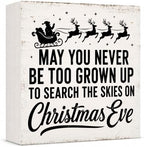 Christmas Decorations May You Never Be Too Grown Up Santa sleigh Wood Sign by GUDIO