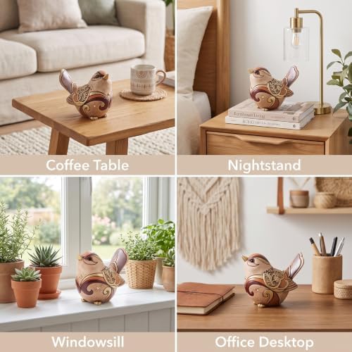 Bird Figurines For Home Decor,Bird Statue Sculpture For Shelf Decor Accents,Boho Bird Decorations For Table Office Living Room Bedroom,Retro Animal Statues Decorative Bird Gifts For Bird Lovers Women - Image 6