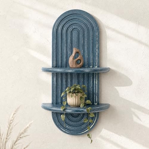 Plant Wall Shelf for Wall Decor: Hanging Plant Shelf for Planter, DenimBlue by EOSAHR