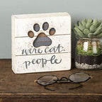 Primitives by Kathy 38233 Hand-Lettered Slat Box Sign, We're Cat People - Image 3