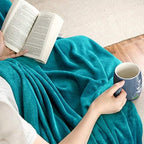 Bedsure GentleSoft Fleece Blanket Twin Size Teal - Image 9