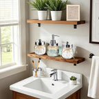 Amolliar Glass Mason Jar Bathroom Accessories Set 4 Pcs (Brushed Nickel) - Image 6