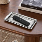 Monarch Abode Decorative Tray – 12-Inch Hand Hammered Nickel Finish Metal Bathroom Tray Countertop, Vanity Trays Organizer, Perfume Plate for Dresser, Kitchen Countertop Small Fruit Platter - Image 4