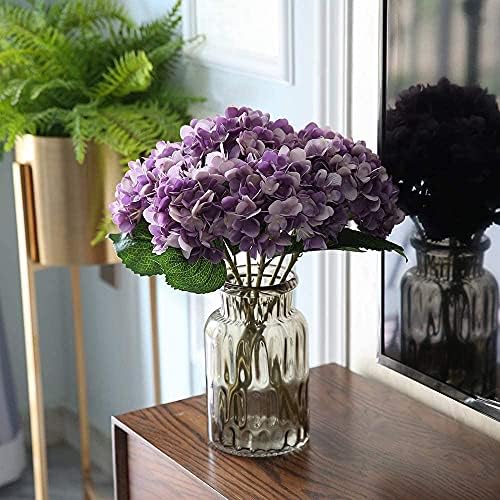 6Pcs 18" Light Purple Silk Hydrangea Artificial Flowers - Image 3
