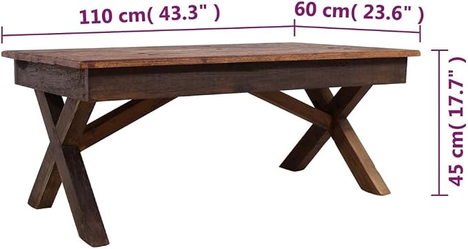 Rustic Coffee Table Handcrafted from Solid Mahogany Wood - Image 2