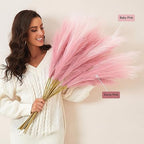 Pink Pampas Grass Decor, 9 PCS 37''/3.1FT Tall Fluffy Faux Pompas Floral, Large Artificial Pompous Grass Branches for Floor Vase Fillers, Boho Farmhouse Room Wedding Décor（Pink） - Image 4