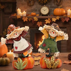 Hodao Fall Scarecrow Pumpkin Figurines, Thanksgiving Decor for Home - Image 2