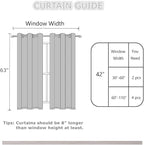 Beige Thermal Blackout Curtains/42 x 63 Inch/Set of 2 Panels Room Darkening - Image 4