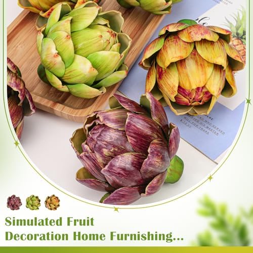 6Pcs Large Faux Artichokes, Bowl Filler Decor for Home Kitchen - Image 4