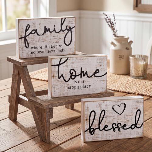 Jetec Mini Wooden Sign Farmhouse Shelf,Retro Color,4.25 x 2.76 x 0.59 in by Jetec