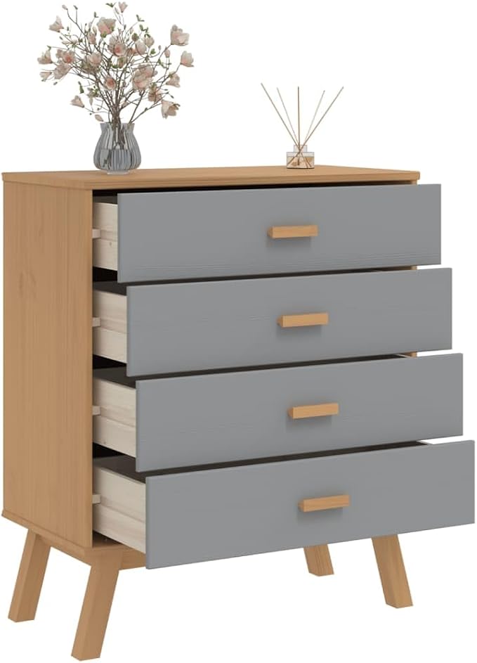 Scandinavian Style Solid Pine Wood Drawer Cabinet - Image 5