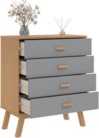 Scandinavian Style Solid Pine Wood Drawer Cabinet - Image 5