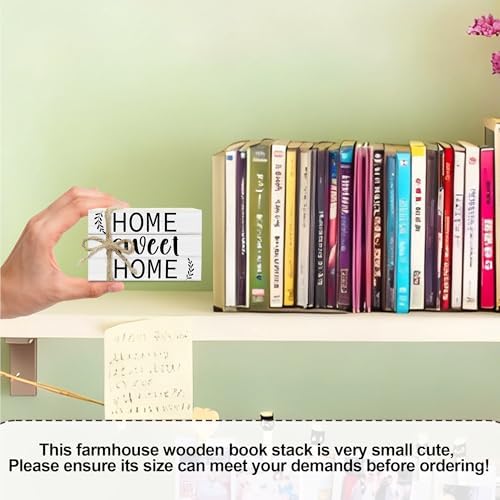 Mini Decorative Books for Home Decor, Small Rustic Wood Book Stack for Table Decor, Home Sweet Home Books for Living Room Bookshelf, Farmhouse Stacked Book Decorations (L32) - Image 2