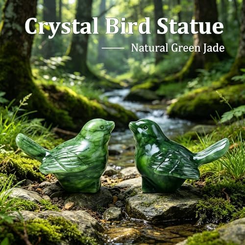 Natural Green Jade Bird Figurine, Modern Crystal Home Decor - Image 4