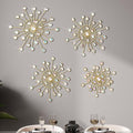 Blulu 4 Pcs Starburst Whimsy Wall Decor, Bling Metal Wall Art by Blulu