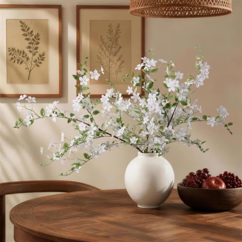 Fake Flowers, 3 Pcs Artificial Flowers Greenery Stems Faux Greenery Stems Branches for Vases Realistic Silk Real Touch Spring Greenery Stems Bulk Bedroom Office Wedding Table Summer Home Decor - Image 3