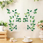 ESTART 2 Pcs Metal Tree Leaf Wall Art Vine Branch Decor, Green - Image 3