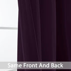 Yakamok Room Darkening Curtains 52x84 inch Length Dark Purple-Living Room | 2 - Image 4