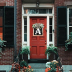 Last Name Front Porch Decor, Welcome Sign Door Wreath, Outdoor Decorations, 26 Letter Wreaths Hanging, Spring Wreath for All Seasons Monogram (E) - Image 6