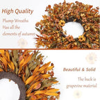Ghrdopy 24 Inch Fall Wreath Front Door, Artificial Daisy Decor - Image 3