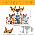 Wesiti Metal Cat Wall Art Decor Colorful Sculptural Mid Century 10.6x13.15 - Image 2