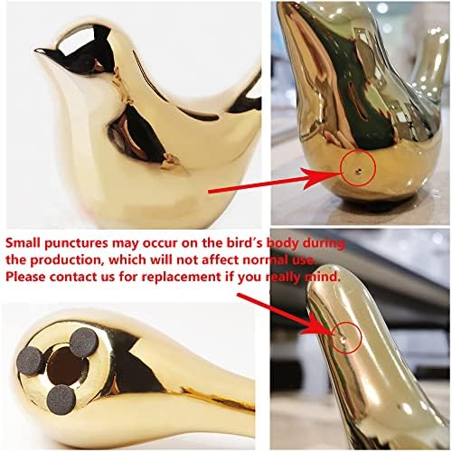 FANTESTICRYAN Small Birds Statues Home Decor, Modern Style, Gold, M&L 2pcs - Image 6