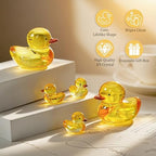 5 Pcs Yellow Glass Duck Figurines Mini Crystal Animal Desk Decor - Image 4
