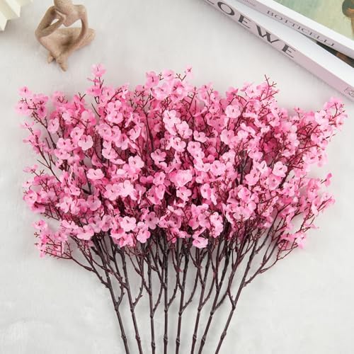 8Pcs Artificial Babys Breath Flowers Real Touch Pink Fake Flower Decoration - Image 6