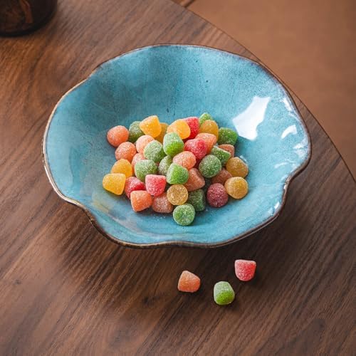 8" Fruit Bowl for Kitchen Counter Decor,Lotus Leaf Shape Ceramic Decorative Bowl,Key Bowl for Entryway Table Modern Home Decor - Image 5