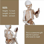 Dlfghos Halloween Skeleton Statue Halloween Skull Figurine Home Decor Reading Skeleton Figurines Bookish Skeleton 2 - Image 4