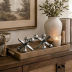 4 Inch Metallic Silver Jacks Decor Set of 2 - Image 3
