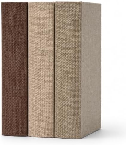 DECOR4SEASON Modern Linen and Wood Decorative Faux Book Boxes Set of 3, 8" by DECOR4SEASON
