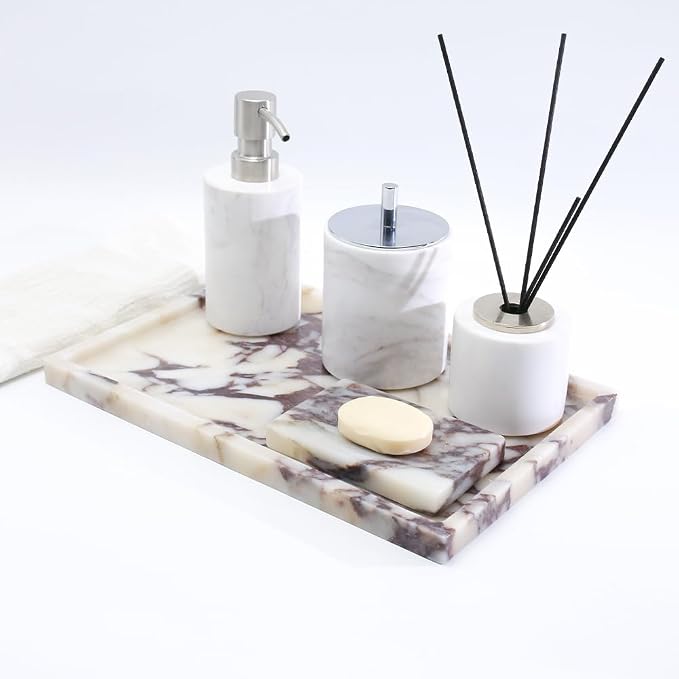 Real Luxurious Natural Marble Vanity Tray Genuine Marble/Stone Storage Tray - Image 5