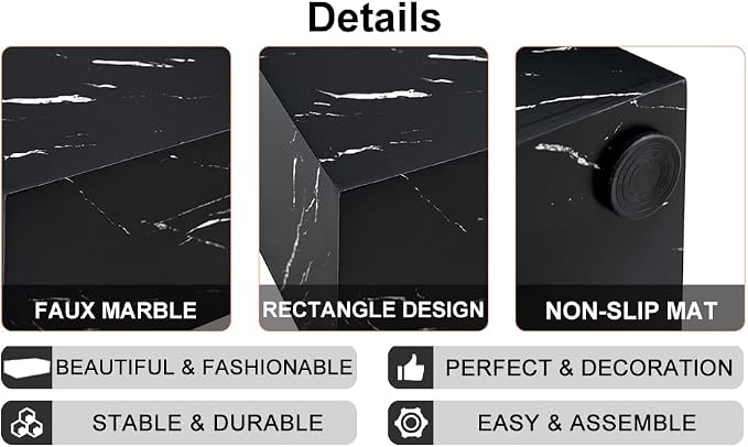39.3'' Marble Coffee Table - Image 8