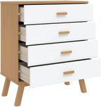 Scandinavian Drawer Cabinet in White and Brown - Image 6