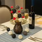 9 Pcs Rattan Decorative Balls, 3 Colors (Black, White, Gray), Handcrafted Woven Yarn Balls for Home Decor, Weddings, Parties, and Special Occasions - Image 2