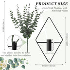 Jexine 2 Pcs Hanging Artificial Planters Wall Decor, Black, Eucalyptus - Image 2