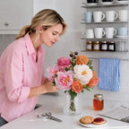 Fall Flower Arrangements with Vase Artificial Peony Home Decor - Image 2