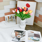 ONLY ART Artificial Multicolor Tulips 20 Pcs – 13.5 Inch PU Faux Flowers with Bendable Stems for Home Décor, Wedding Centerpieces, DIY Floral Arrangements, New Year and Valentine's Day - Image 6