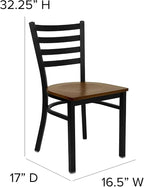 Flash Furniture HERCULES Series Black Ladder Back Metal Restaurant Chair - Image 3
