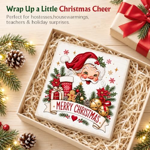 Christmas Decorations, Vintage Merry Christmas Wood Box Sign - Image 6