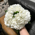 4 PCS White Hydrangea Artificial Flowers, Latex UV Resistant Fake Flowers - Image 3