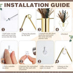 Jexine 2 Pcs Hanging Artificial Planters Wall Decor, Golden, Pampas - Image 3