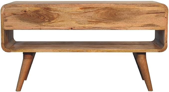 Reverse Curve Oak ish Media Unit - Image 9