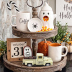 Halloween Coffee Table Decor Coffee Ghost Vintage Metal Truck, Cream - Image 6