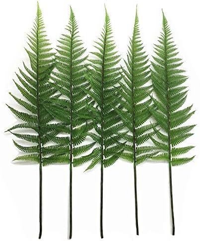 CATTREE Artificial Shrubs Leaves, Plastic Plants Fern Grass Leaf Fake Bushes Indoor Outdoor Home Garden Verandah Office Table Centerpieces Arrangements DIY Wreath Decoration Planter Filler - 5 Pack by CATTREE