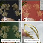Gold Metallic Wall Decals Peel and Stick Floral Wall Stickers Large Sketch Minimal Line Transfer for Women Living Room Bedroom Decor, Monstera Leaves - Image 5