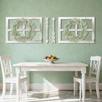WAKOSAN Rustic Wood Window Frame Wall Decor with Wreath & Arrows - Image 6